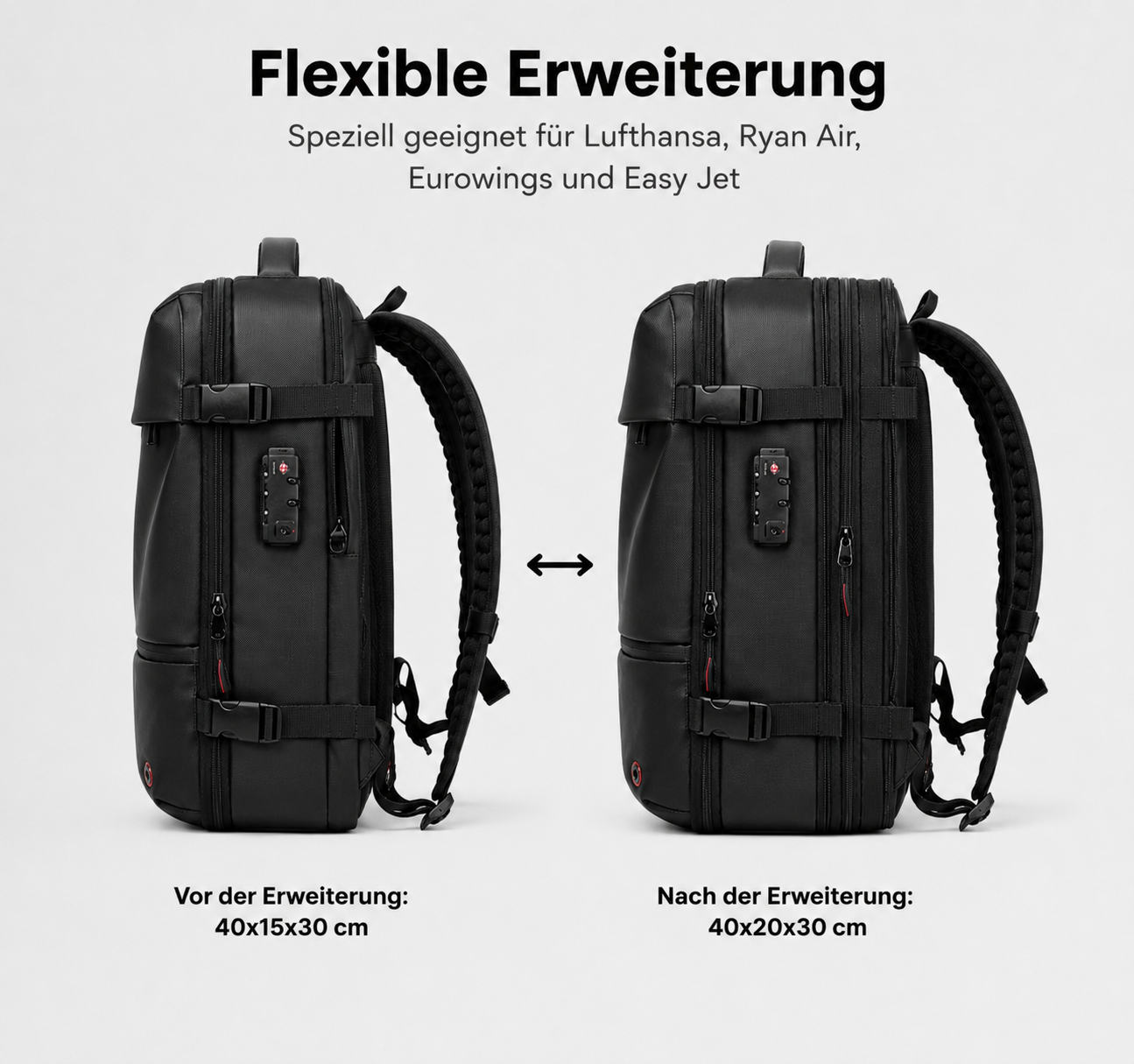 ReiseWunder MINI Vakuum Reiserucksack