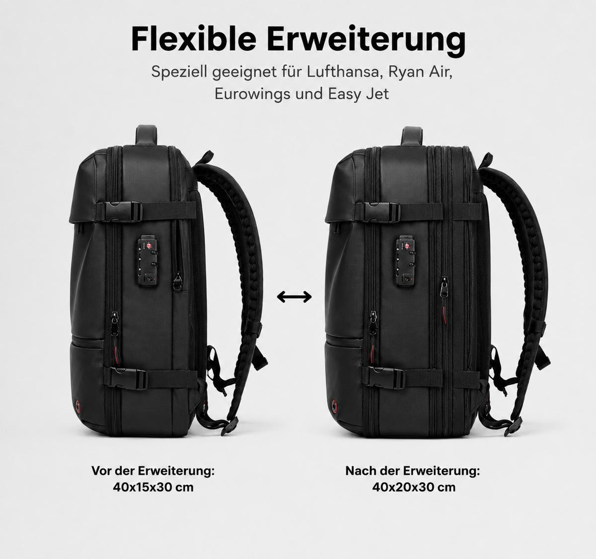 ReiseWunder MINI Vakuum Reiserucksack
