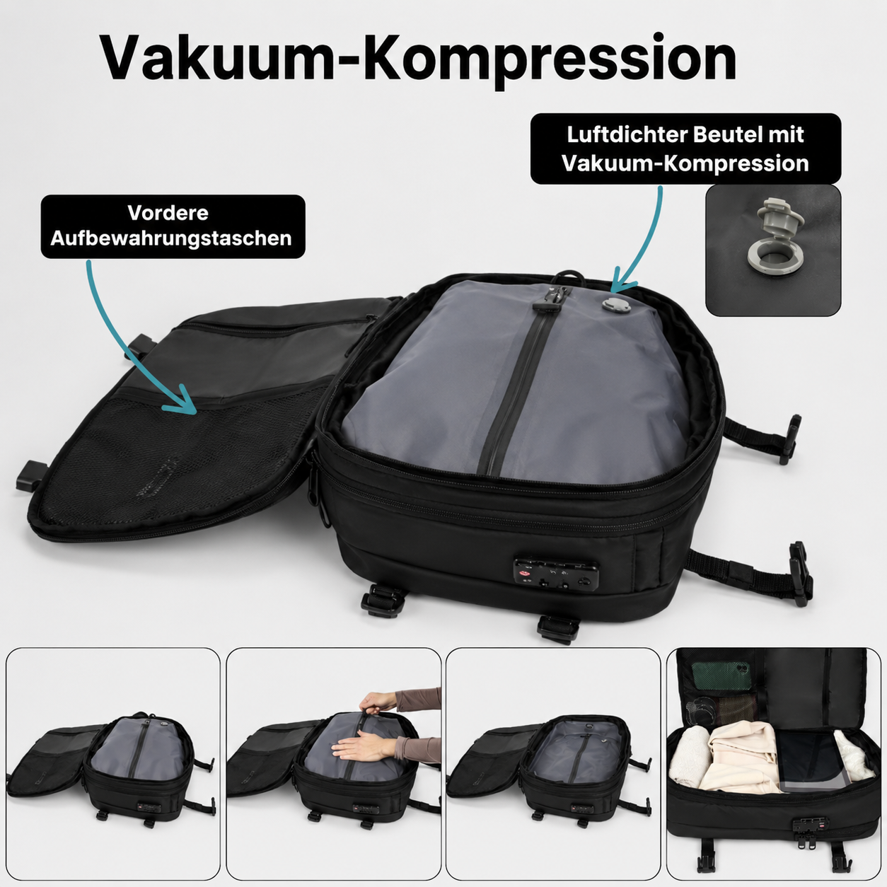ReiseWunder MINI Vakuum Reiserucksack
