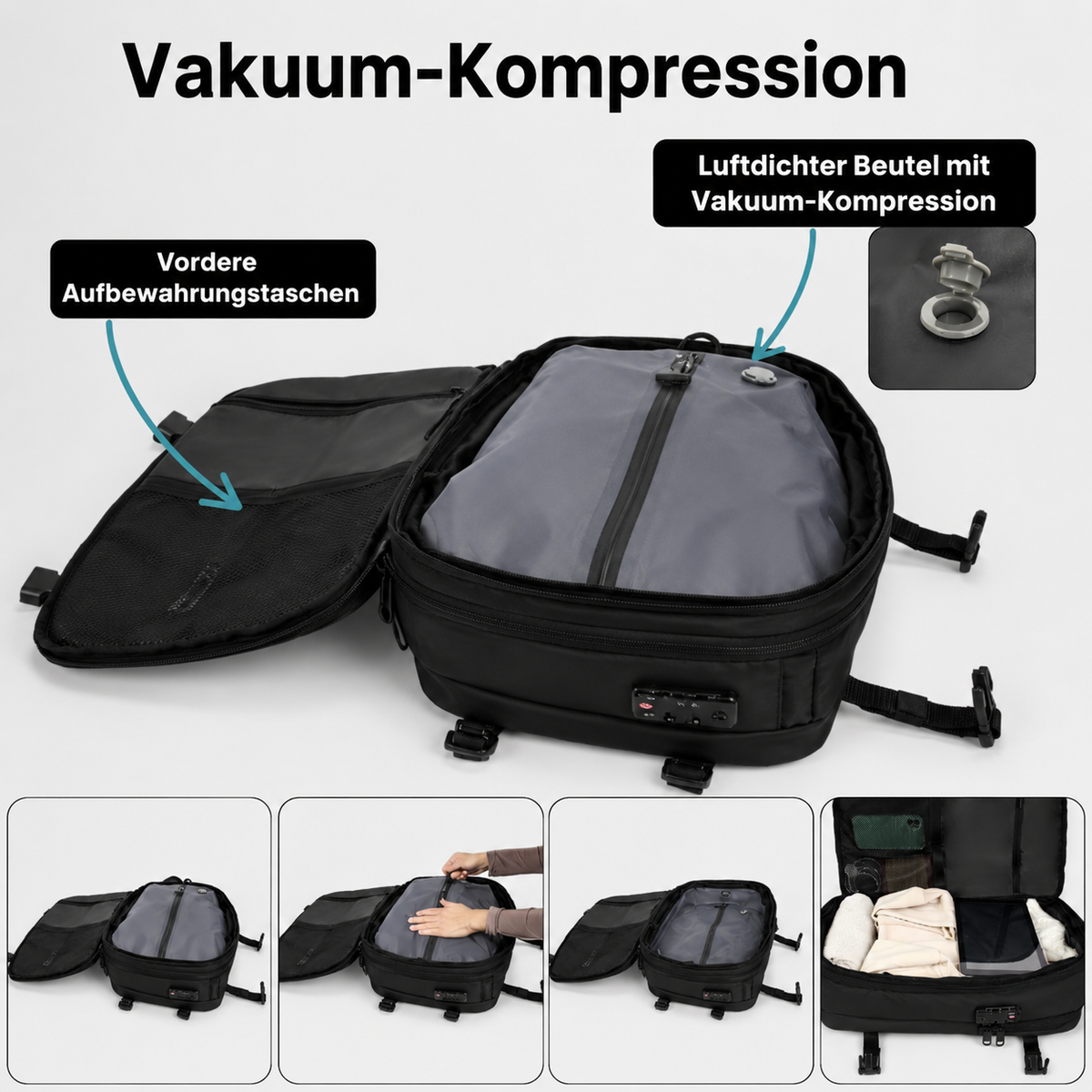 ReiseWunder MINI Vakuum Reiserucksack