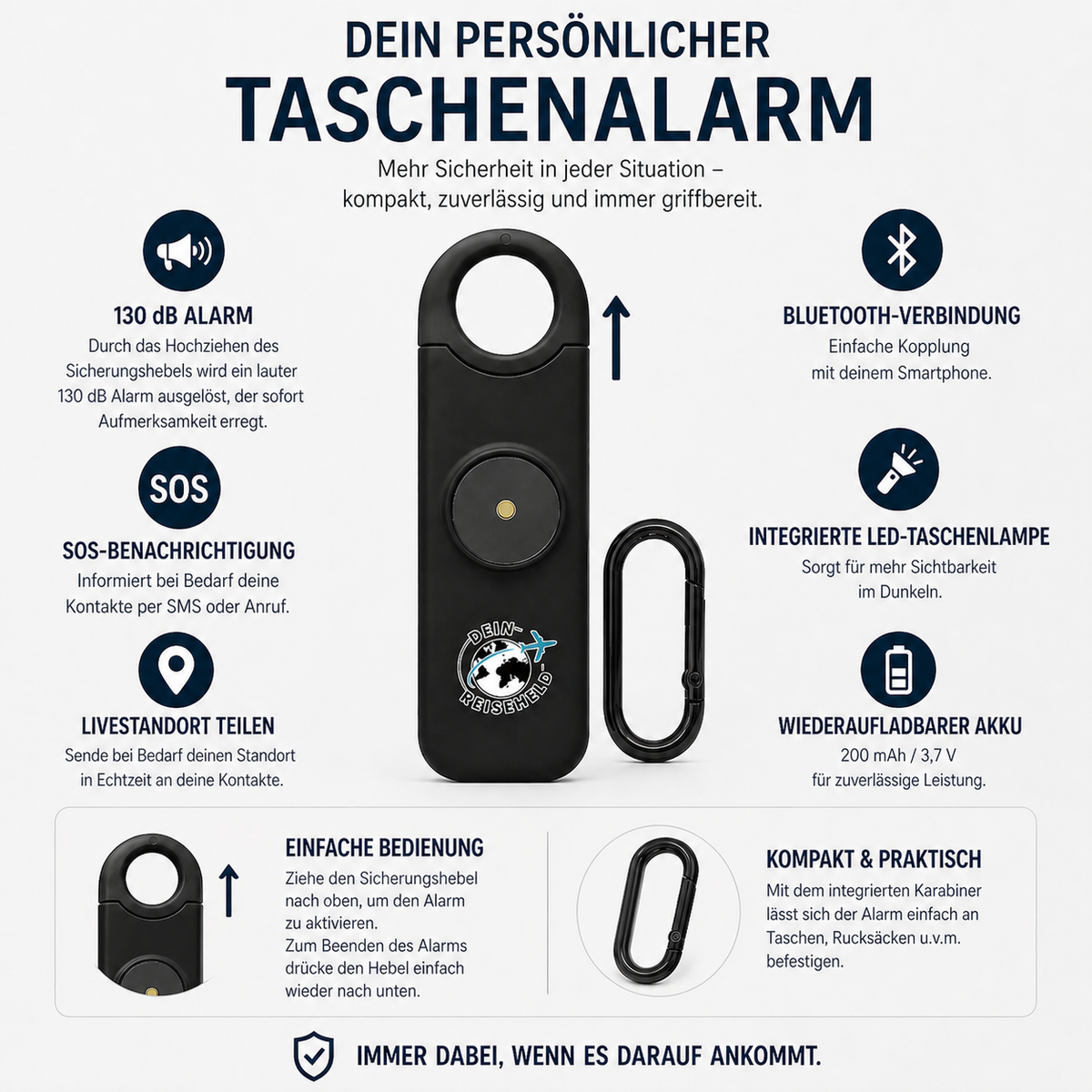 SOS Taschenalarm für Frauen